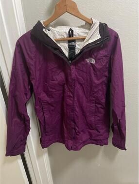 The North Face Women's Purple Hyvent Hooded Rain Jacket S